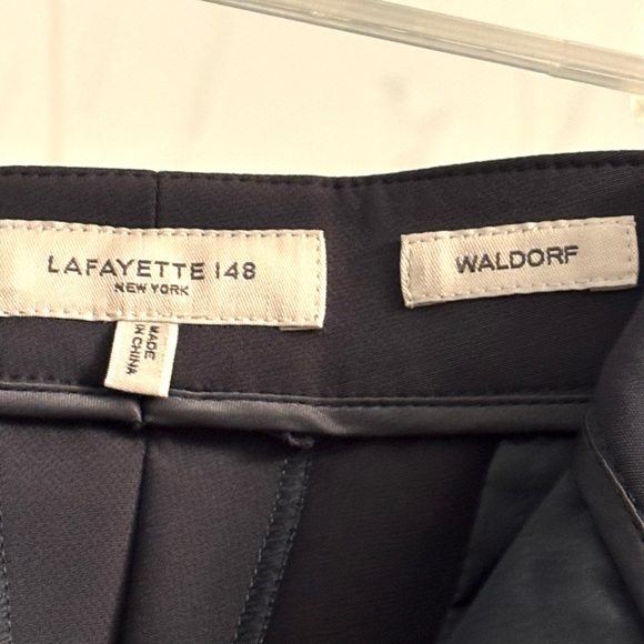 Lafayette 148 Waldorf Slim Slit Ankle Pants Gray Tapered Stretch 12 - Picture 9 of 9